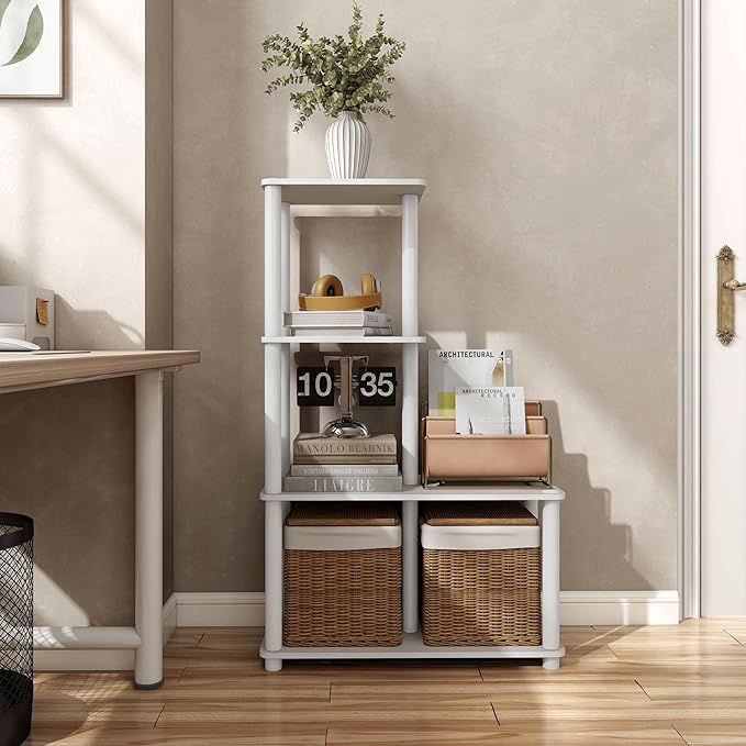 Homes: Inside + Out Apexa Modern 4-Cube Ladder Shelving Units, Collectibles - Image 2