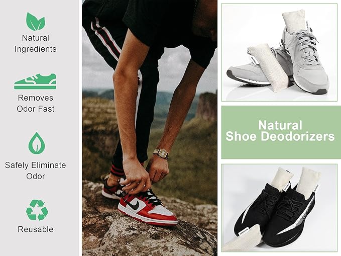6 Pack Charcoal Shoe Deodorizer Bags, Shoe Smell Remover and Odor Eliminator - Image 5