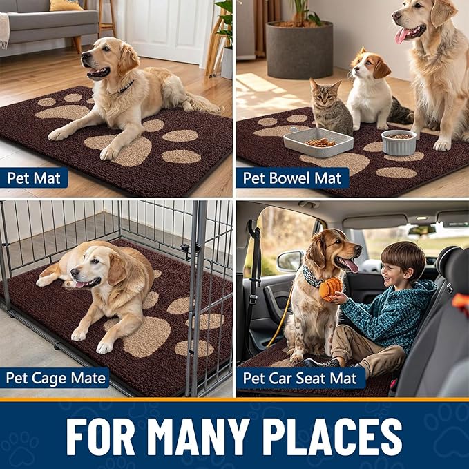 Smiry Dog Door Mat for Muddy Paws, Absorbs Moisture and Dirt, Low-Profile - Image 9