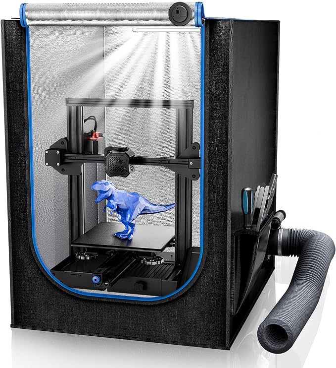 3D Printer Enclosure with Ventilation Kit, LED Light, Thermo-Hygrometer by YOOPAI