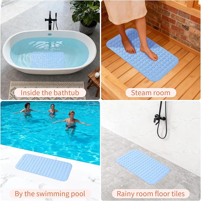 Anti-Slip Bathtub Shower mat, 27.5×14.5（Approximately 70×37cm） inch Soft - Image 6