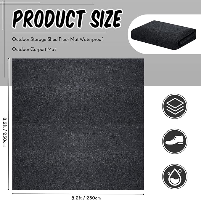 Haull Outdoor Storage Shed Floor Mat Waterproof Outdoor Carport Mat Thickened - Image 2