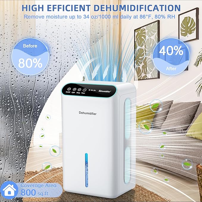 Dehumidifiers for Home, 86oz Water Tank, Dehumidifiers for Bedroom - Image 4