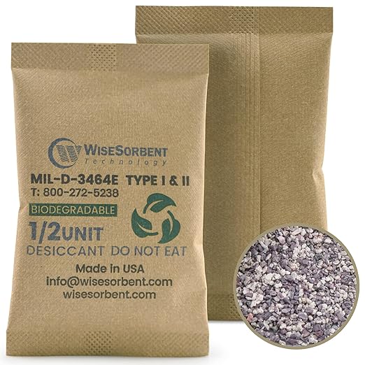 Kraft Clay Desiccants Packs for Safe, 17 Gram 700 Pack Dehumidifier for Gun Safe by Wisesorb