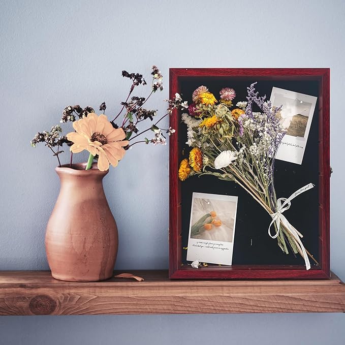 Shadow Box Frame with Removable Shelves, Coins Military Medals Pins Wedding - Image 6
