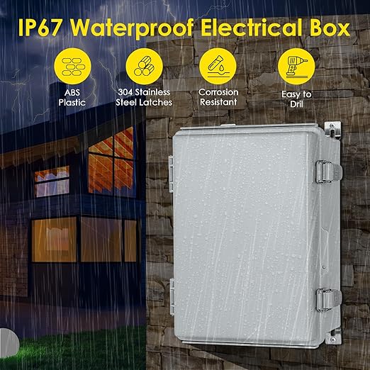 Waterproof Electrical Junction Box, IP67 Plastic Weatherproof Electrical - Image 2