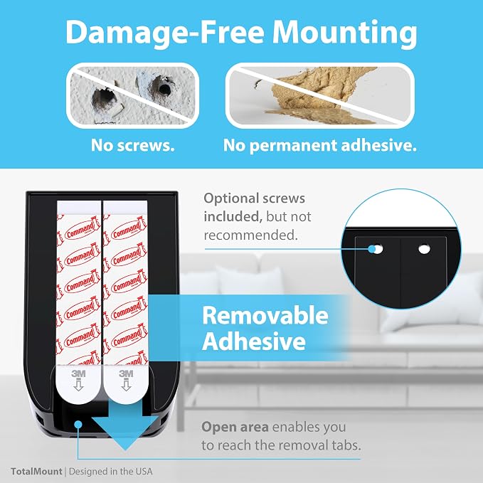 TotalMount Hole-Free Remote Holders – Eliminate Need to Drill Holes in Your Wall - Image 4