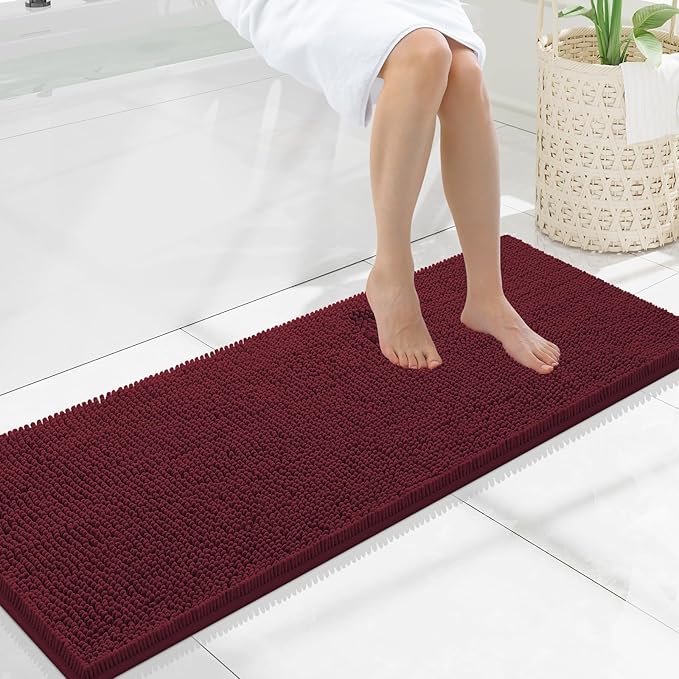 Smiry Luxury Chenille Bathroom Rugs 47x17, Extra Soft and Absorbent Shaggy Bath by Smiry