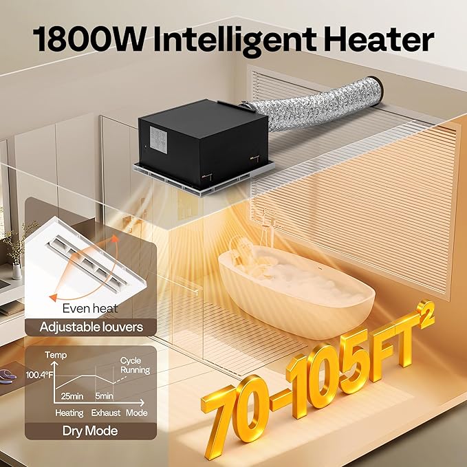 VIVOHOME Bathroom Exhaust Fan - Image 4