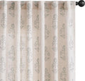 jinchan Linen Floral Curtains for Living Room 96 Inch Length Gray Flower by JINCHAN