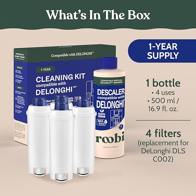 Roobi DeLonghi Compatible Cleaning Descaling Kit. Includes 1 Bottle of - Image 2