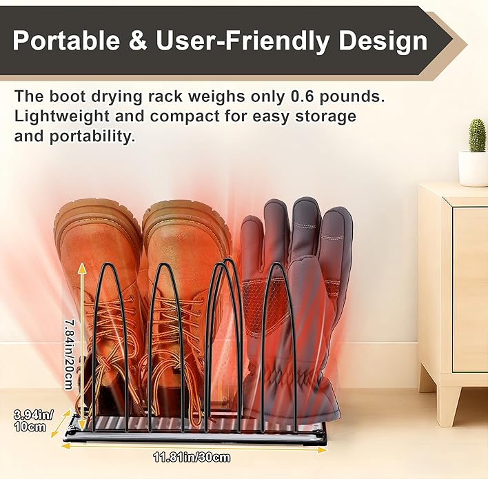 Enhon Metal Shoe Drying Rack, and Glove Dryer Rack - Image 2