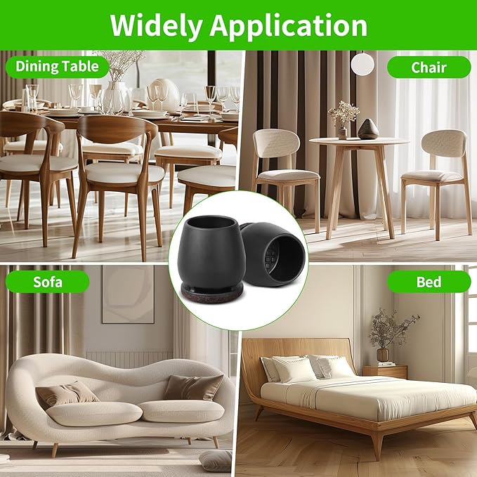16PCS Small Chair Leg Floor Protectors, Metal Chair Leg Caps Covers Silicone - Image 7