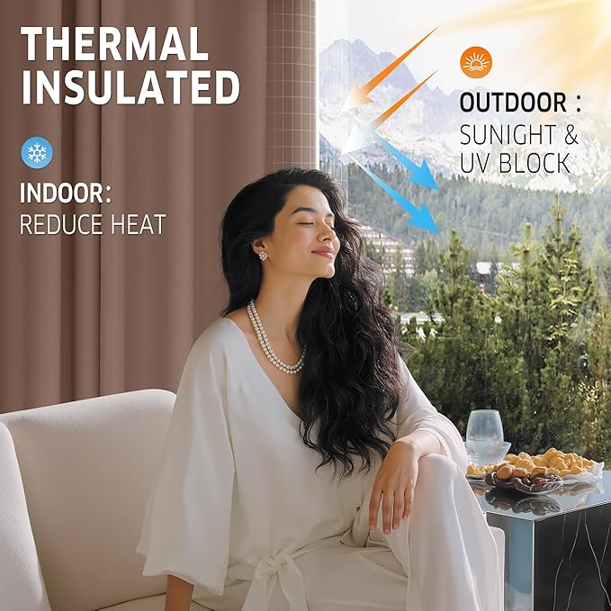 RYB HOME Extra Wide Outdoor Curtains - Image 3
