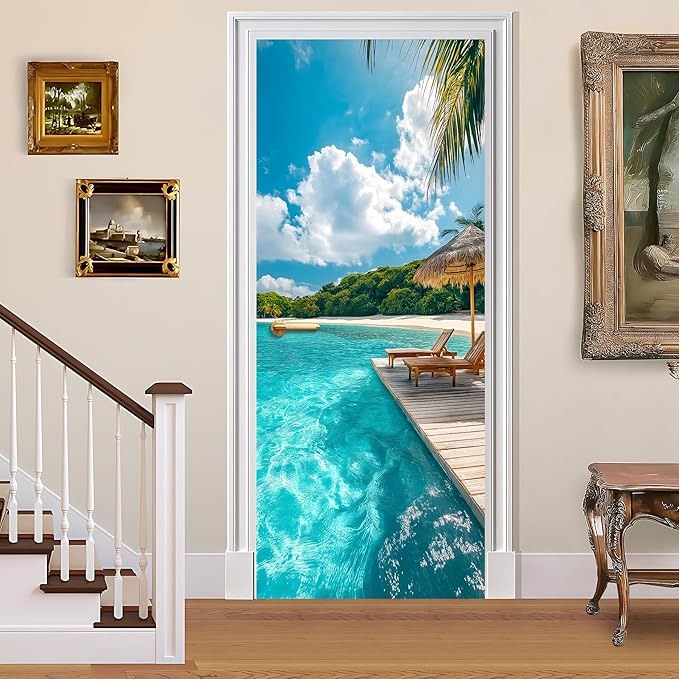 3D Door Decals Stickers Peel Stick Wall Murals Vinyl Wallpaper Self-Adhesive by BVBOX
