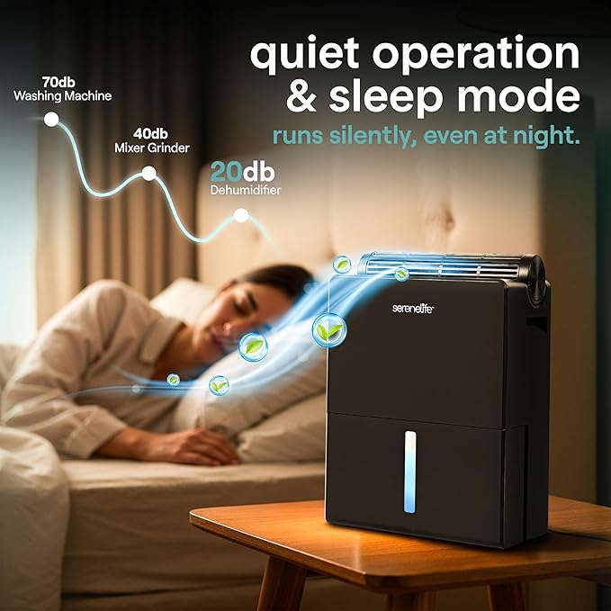 SereneLife Dehumidifier, Quiet 2-in-1 Thermoelectric & Desiccant Dehumidifiers - Image 6