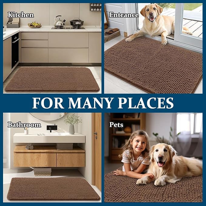 OLANLY Dog Door Mat for Muddy Paws 50x30, Absorbs Moisture and Dirt, Absorbent - Image 8