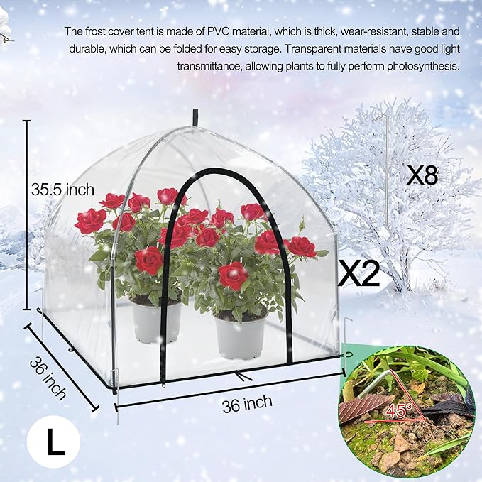 36″*36″*35.5″, Mini Greenhouse Winter Plant Warm Covers - Image 2