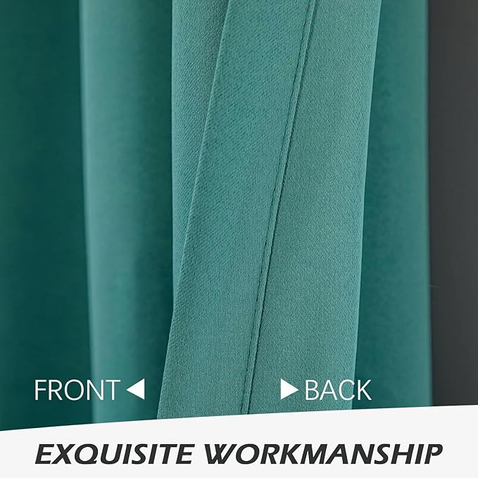 MYSKY HOME Teal Blackout Curtains 80 Inch Long - Image 5