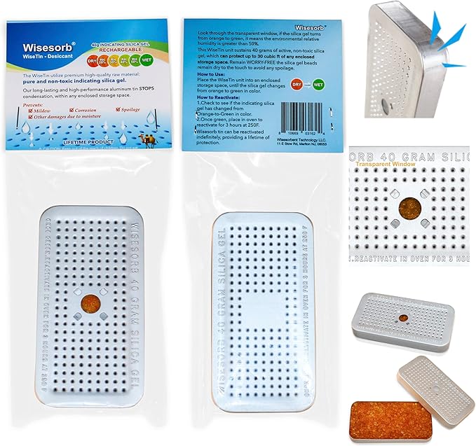 40 Gram Pack of 3 Silica Gel Canister, Gun Safe Dehumidifiers, Reusable - Image 3