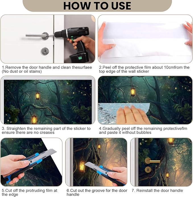 3D Door Stickers, Peel and Stick Vinyl Wallpaper ，Self-Adhesive Mural - Image 5