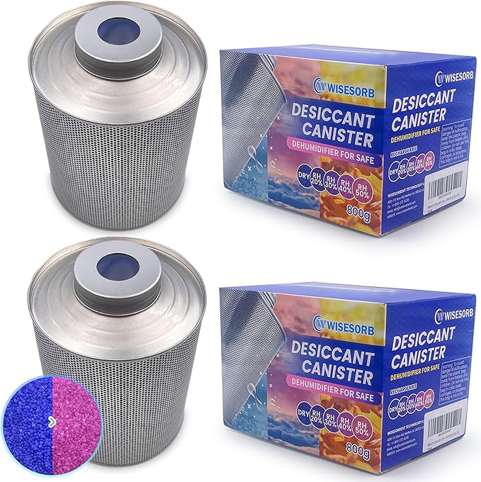 800 Gram Gun Safe Dehumidifier, 2 Pack of 1.77 LBS Rechargeable Dehumidifier by Wisesorb