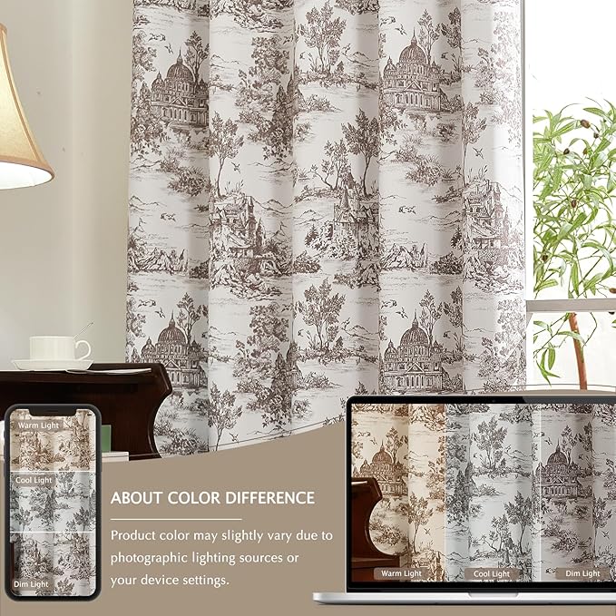 jinchan 95% Blackout Toile Curtains - Image 7