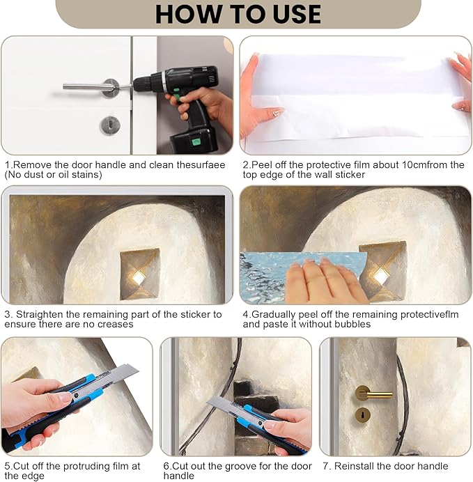 3D Door Stickers, Peel and Stick Vinyl Wallpaper, Self-Adhesive Mural Door Cover - Image 5