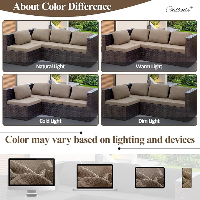 12Pcs Outdoor Stretch Cushion Covers, Waterproof Outdoor Chair Cushion Covers - Image 5