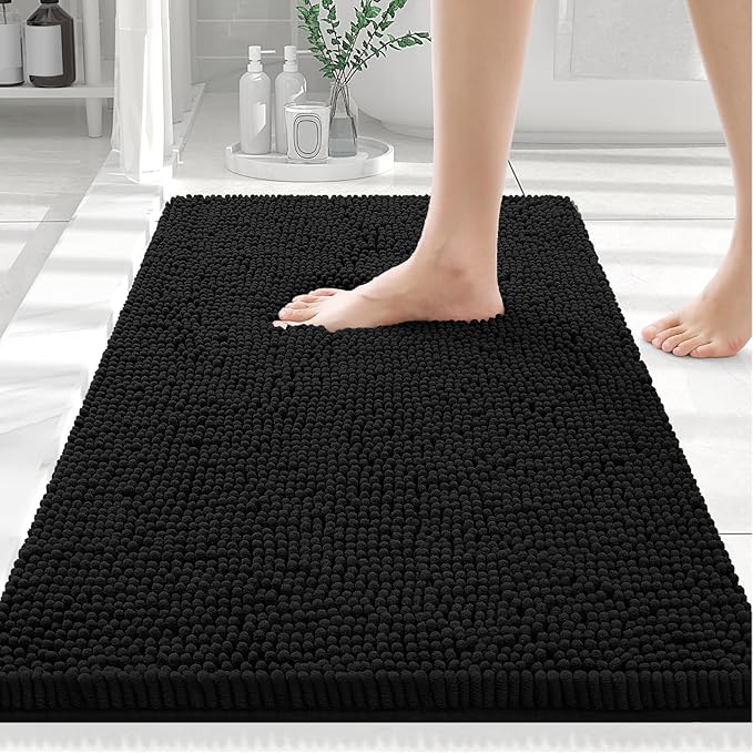 Smiry Luxury Chenille Bathroom Rugs 24x16, Extra Soft and Absorbent Shaggy Bath by Smiry