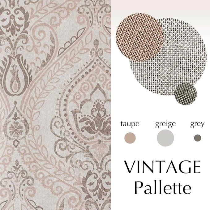 Vangao Damask Curtains Paisley Medallion Print Curtains - Image 3