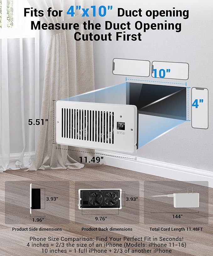 Window Register Booster Vent Fan - Image 3