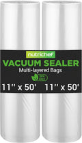NutriChef Vacuum Sealer Bags 11x50 Rolls 2 pack by NutriChef%E2%84%A2Kitchen