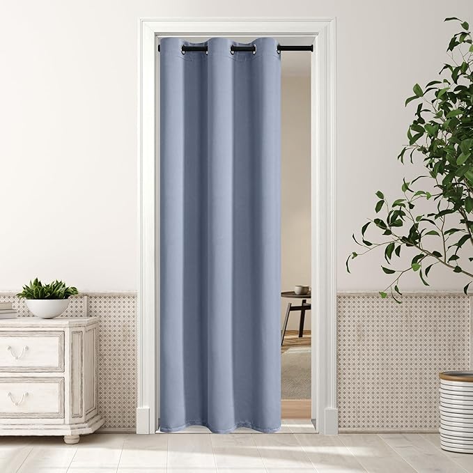 MYSKY HOME Dusty Blue Closet Curtains by MYSKYHOME