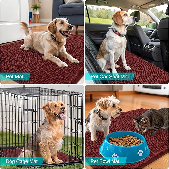 OLANLY Dog Door Mat for Muddy Paws 32x20, Absorbs Moisture and Dirt, Absorbent - Image 7