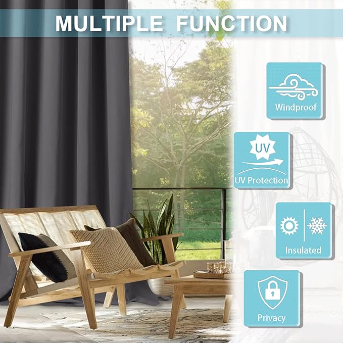 RYB HOME Extra Wide Outdoor Curtains - Image 7
