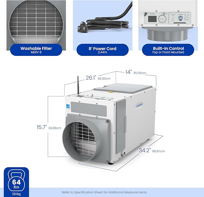 AprilAire E100W Smart Wi-Fi Whole-House Dehumidifier 100-Pint ENERGY STAR - Image 13