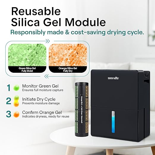 SereneLife Dehumidifiers for Home, 91 Oz Quiet Dehumidifier for Bedroom - Image 5
