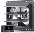 iLIVING 12" Wall Mounted Shutter Exhaust Fan, Automatic Shutter, Temperature by iLiving