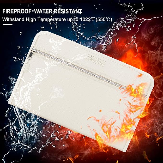 Fireproof Safe Waterproof Accordion File Bag Folder Expanding Filing Folder - Image 7