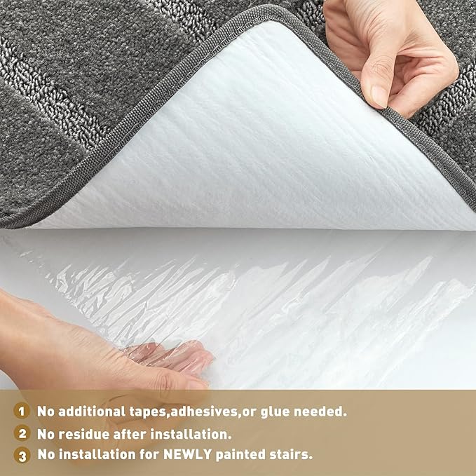 PURE ERA Carpet Stair Tread Landing Mat Tape Free Self Adhesive Non Slip Skid - Image 4