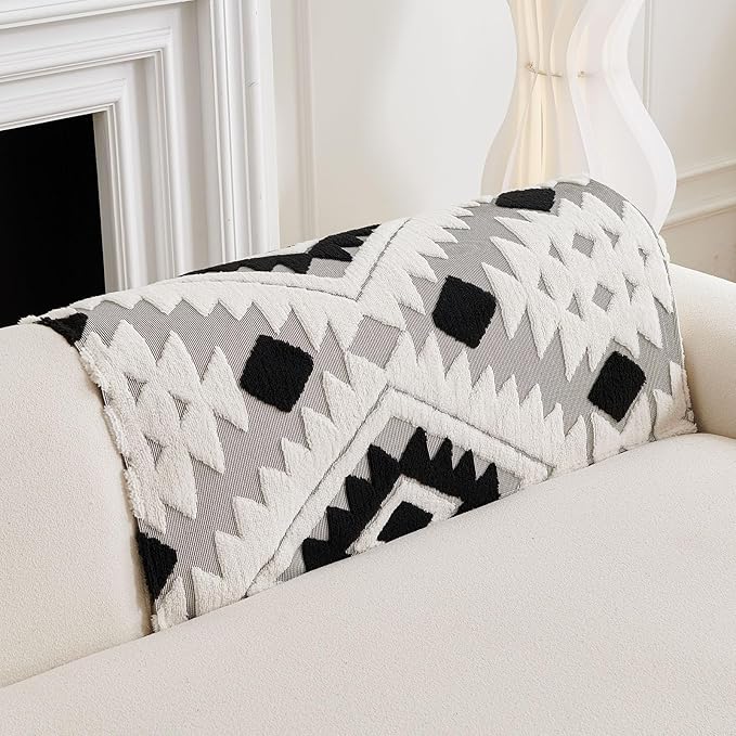 Boho Plush Couch Covers for Sofa Washable, Fuzzy Soft Couch Cover for Sectional - Image 4