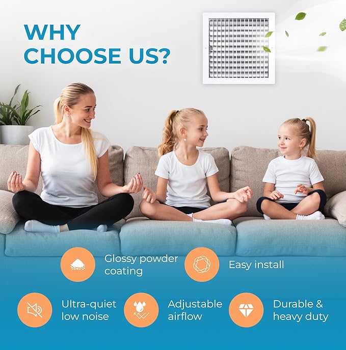 Aluminum 12 x 12 Inch Air Vent Covers Wall AC Grille – Premium Register Vent - Image 5