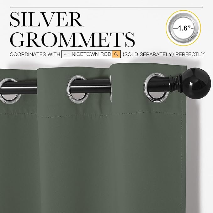 NICETOWN Patio Sliding Door Curtain 108 inches Long, Grommet Thermal Insulated - Image 6