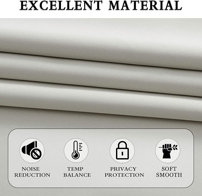 DONREN Light Gray Blackout Curtains - Image 5