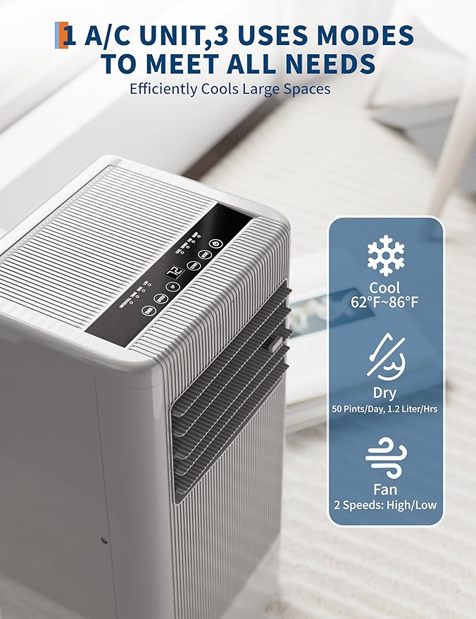 GarveeLife Portable Air Conditioner 10, 000 & 7, 000 BTU – 3-in-1 AC Unit - Image 6