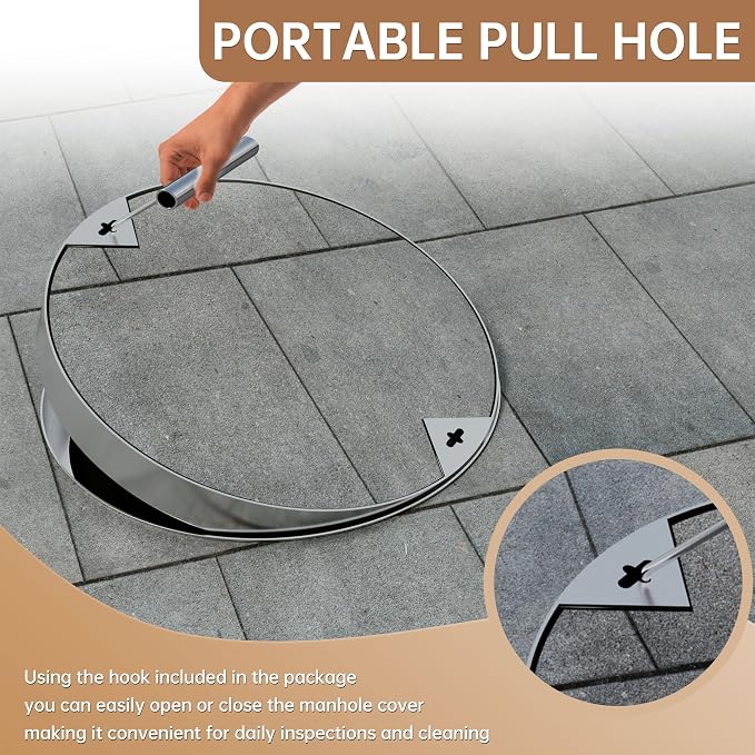 36 inch Stainless Steel Round Invisible Manhole Cover | Embedded Septic Tank - Image 5