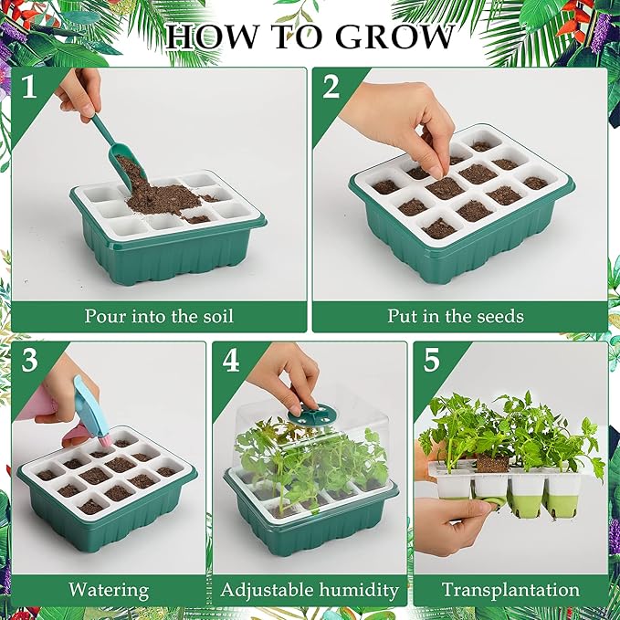 Seed Starter Tray, 72 Cells Indoor Seed Starter Kit, Flexible Silicone Designed - Image 4