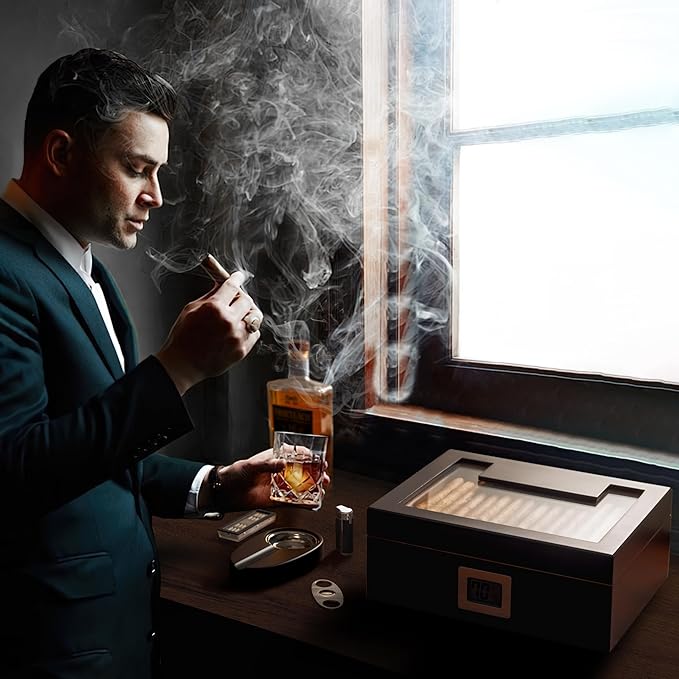 Woodronic Cigar Humidor for 50 Counts - Image 8