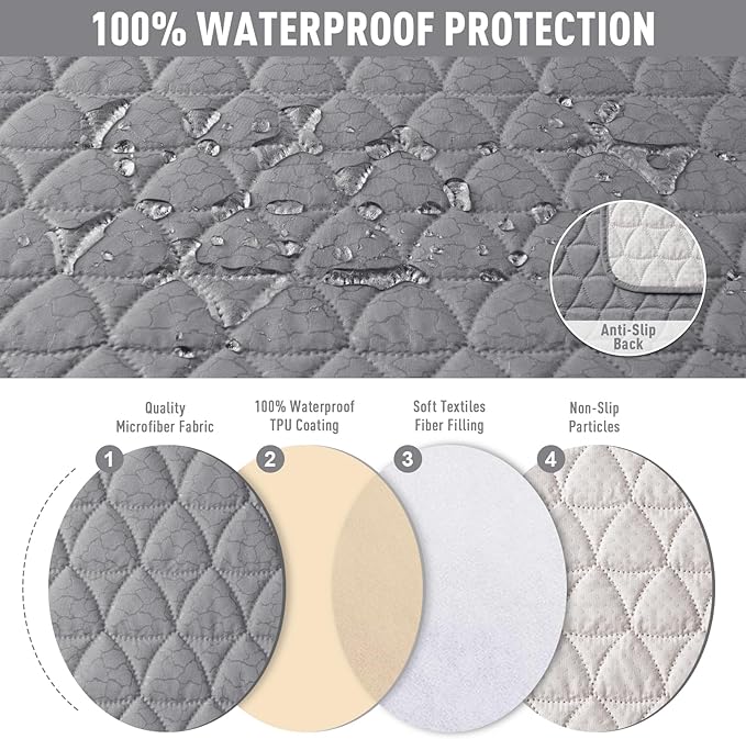 TAOCOCO 100% Waterproof Loveseat Recliner Couch Sofa Covers - Image 4